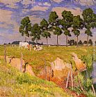 Emile Claus Canvas Paintings - La Berge Rangee (Juillet)